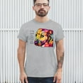 thumbnail image 3 of Tee Hunt Colorful Pit Bull T-Shirt Dog Wags Its Tail with Its Heart Men's Tee, Gray, Large, 3 of 5