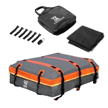 Unique Bargains 1 Set 15 Cubic Feet Car Roof Bag Rooftop Cargo Carrier Bag Luggage Carriers for Cars Gray