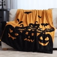 thumbnail image 5 of Cozy Comfort Halloween Fleece Throw Blanket, Printed Pumpkin Decorative Blanket for Couch, 50x60 inches, 5 of 6