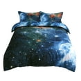 thumbnail image 1 of Unique Bargains Star Colored Sky Moon Night Duvet Cover Fuchsia Starry Pattern 4pcs, 1 of 9