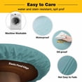 thumbnail image 3 of Elastic Fitted Round Tablecloth, Turquoise Ombre Waterproof Stretch Table Cover for 45"-54" Tables, Teal White Gradient Modern Abstract Art Washable Outdoor Tablecloths for Patio, Picnic, Camping, 3 of 9