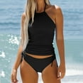 thumbnail image 4 of Afdoent Womens Bikini Sets Womens Tankini Set Women Swimsuits Monokini Bathing Suits V Neck Vintage Swimwear, 4 of 7