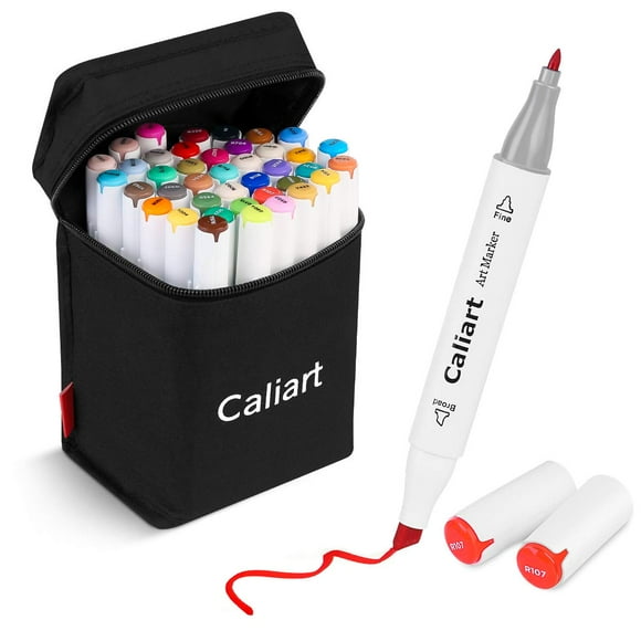 Marcadores Art Caliart, 41 colores, de doble punta, permanentes, a base de alcohol