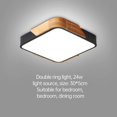 thumbnail image 4 of Luz de techo LED Lámpara de techo de 24 W con control remoto Brillo ajustable Luminaria de baño cuadrada ultra delgada moderna para oficina en casa, negro 30 cm JAMW Sencillez, 4 of 5