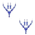 thumbnail image 2 of Collar de aleación Qarigey 3 unids/set elegante de diamantes de imitación nupcial para mujer Azul 2piezas, 2 of 6