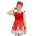 thumbnail image 2 of Zaldita Kids Girls Christmas Santa Claus Dress Xmas Elf Outfit Velvet Dance Tutu Dress Fancy Dress Up Red 14, 2 of 7