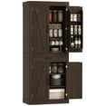 thumbnail image 1 of 72" Kitchen Pantry Cabinet, Kitchen Storage Cabinet with Barn Doors, Brown, 1 of 10