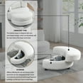 thumbnail image 5 of Triple Tree Modern Fabric Solid Print Swivel Barrel Accent Chair with Moon Storage Ottoman and 4 Pillows, White, 5 of 7