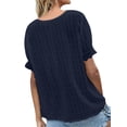 thumbnail image 2 of Douhoow Women Loose T-Shirts Summer Casual Blouse Solid Color Short Sleeve V Neck Tops, 2 of 3