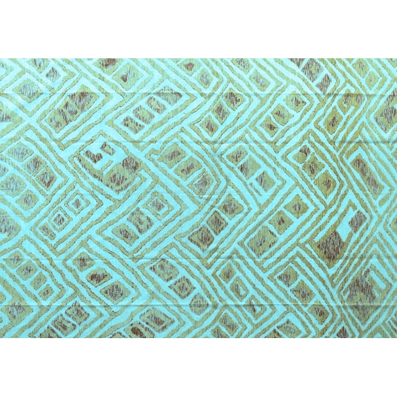 Ahgly Company Indoor Rectangle Abstract Light Blue Modern Area Rugs, 2' x 5'