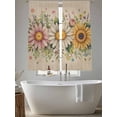 thumbnail image 5 of Vintage Daisy Floral Sheer Curtains 63 Inch Length 2 Panels Set Window Treatments, Spring Flowers Botanical Leaves Rustic Rod Pocket Semi Curtains for Living Room/Bedroom/Kitchen Décor, 104"W x 63"L, 5 of 7
