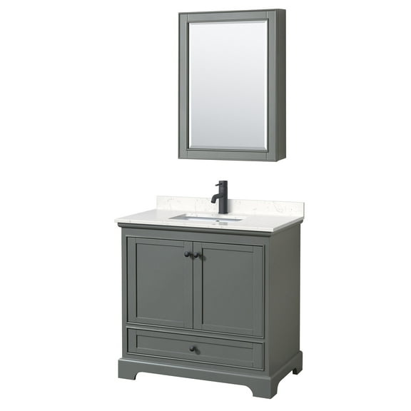 Wyndham Collection Wcs202036s-Vca-Med Deborah 36" Free Standing Single Basin Vanity Set -