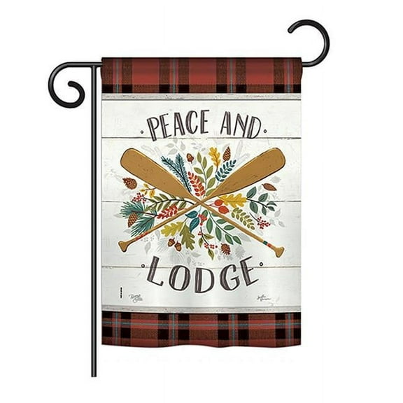Breeze Decor BD-OU-G-109074-IP-BO-DS02-US 13 x 18.5 in. Peace And Lodge Nature - Everyday Outdoor Impressions, Decorative Vertical Garden Flag