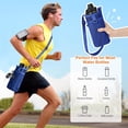 thumbnail image 3 of Mesh Water Bottle Holder with Adjustable Shoulder Strap and Pocket - Lightweight Carrier for Walking, Sports, Hiking, Camping, 3 of 5
