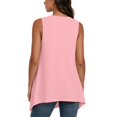 thumbnail image 7 of Nestiefly Sleeveless Vest for Women Summer Lightweight Casual Loose Fit Open Front Irregular Hem Cardigans with Pockets 2026 Pink 2XL, 7 of 7