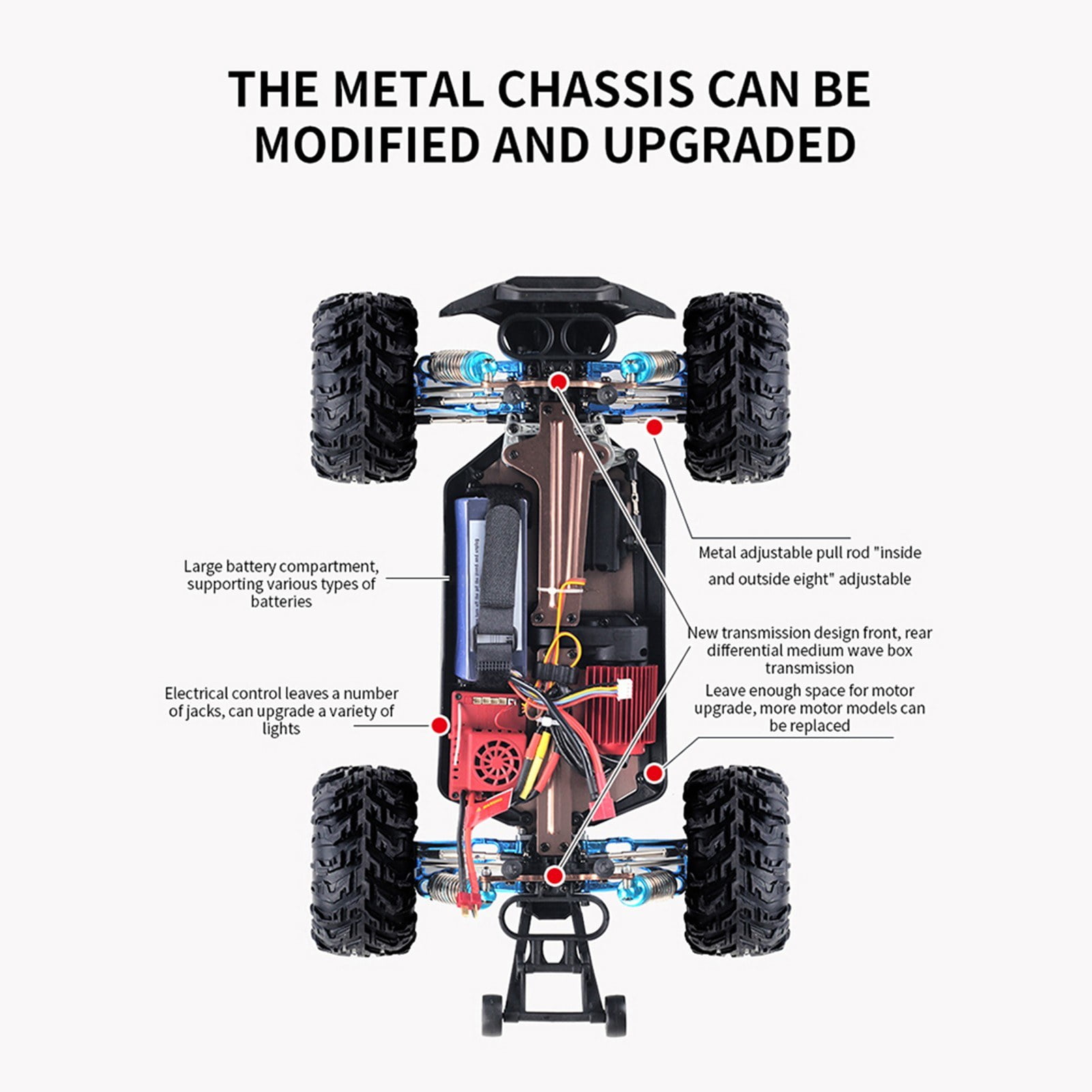 F21A 1/10 2.4GHz 75km/h Remote Control Off-Road Car 4WD Brushless Motor