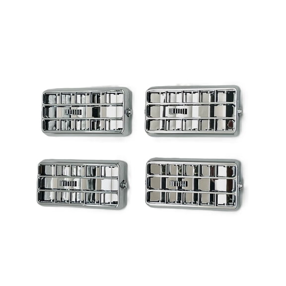 (4) Chrome Plastic A/C Vent compatible with 2000-2005 Peterbilt models 357, 378, 379, 385
