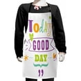 thumbnail image 1 of Saying Kids Apron, Today is a Day Happiness Happy Moments Word Work Success Print, Boys Girls Apron Bib with Adjustable Ties for Cooking Baking Painting, Multicolor, by Ambesonne, 1 of 2