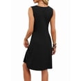 thumbnail image 6 of Women'S Twist Front V Neck Ruffle Summer Dress Elegant Sleeveless Club Party Tunic Bodycon Mini Dresses, 6 of 10