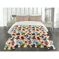 thumbnail image 3 of Ambesonne Space Quilted Bedspread Set 3 Pcs, Cartoon with Spaceships, King Size, Multicolor, 3 of 5