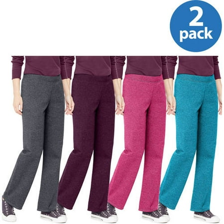 Hanes Womens Essential Fleece Sweatpants, Regular and Petite Length 2 Pack Value Bundle