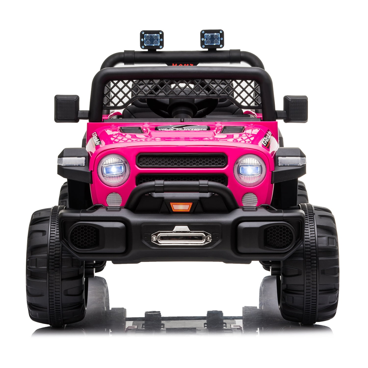 CIPACHO 12V Kids Ride On Truck Car with Parent Remote Control, Spring Suspension, LED Lights, AUX Port, Kids Electric Vehicle Toy, Pink