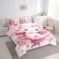 thumbnail image 3 of Feelyou Girly Pink Axolotl Bedding Comforter Set 7 Pieces, Cartoon Cherry Blossoms Full Bedding Set, Teens Kids Girls Women Reversible Fitted Sheet Flat Sheet, Microfiber Bedroom Decor, 3 of 7