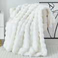 thumbnail image 1 of Faux Fur Throw Blanket Fleece Bubble Blanket Casa Carina-Super Soft Fluffy Fuzzy Blanket Plush Blanket-Cozy and Thick for Couch Chair Bed 130x160cm(5, 1 of 7
