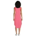 thumbnail image 3 of Time and Tru Women's Sleeveless Curve Hem Henley Midi Dress, 3 of 5