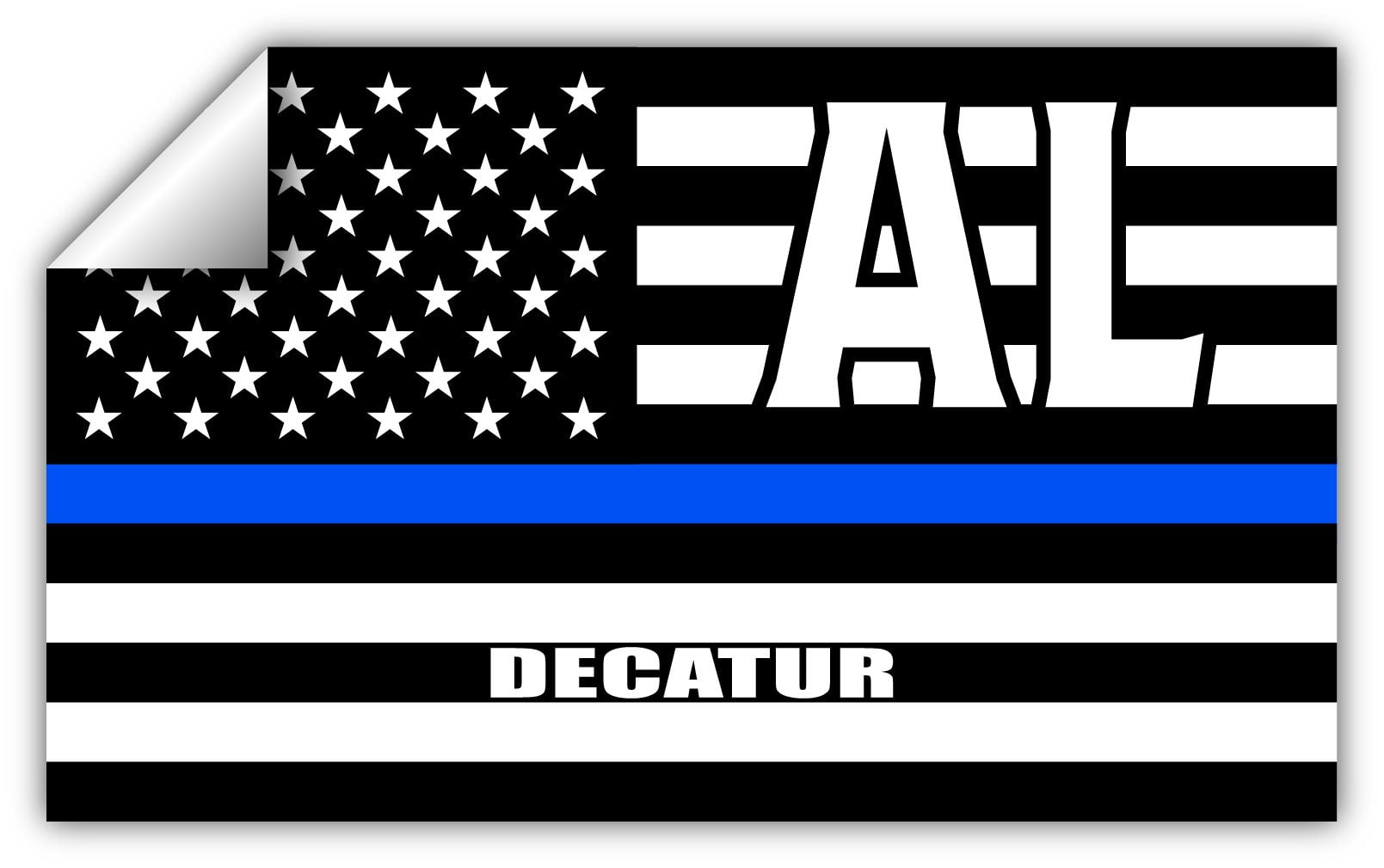 Decatur AL Alabama County Thin Blue Line Stealthy USA Flag