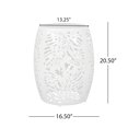 thumbnail image 5 of Mesa Benzara BM324080 Miami Palm Leaf de hierro blanco, 43 cm, 5 of 5
