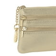 thumbnail image 5 of Unique Bargains 1 Pc Coin Purse Wallet Portable Three Zipper Pocket With Pattern Buckle Coin Purse Pouch Champagne Color, 5 of 5