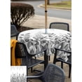 thumbnail image 4 of Outdoor Tablecloth with Umbrella Hole and Zipper, Spring Gray Eucalyptus Square Table Cloth 60x60 Inch Waterproof Tablecloth, Summer Botanical Leaf Country Picnic Table Cover for Patio Camping, 4 of 7