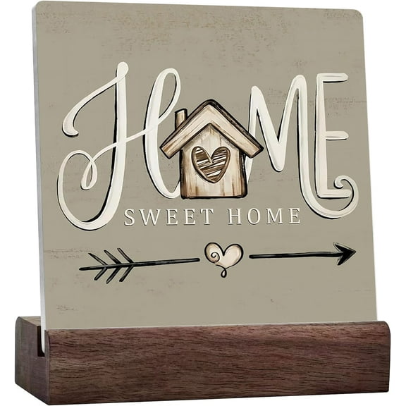 Funny Decor For Home,Ceramic Table Sign Sweet Home，Stand Up Home Decor Plaque,Decorations For Home Bedroom Living Room Cubicle Desk Shelf Table Decor