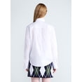thumbnail image 3 of Free Assembly Women's and Women's Plus Button Front Cotton Shirt with Long Sleeves, Sizes XS-4X, 3 of 5