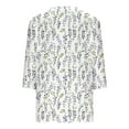 thumbnail image 4 of Offres jusqu'à 70 % de Réduction! Hauts d'Été pour Femmes 2024 Grande Taille Mode Décontractée Imprimé Col en V Manches 3/4 Haut/chemise Cadeau pour Femmes en Solde, 4 of 5