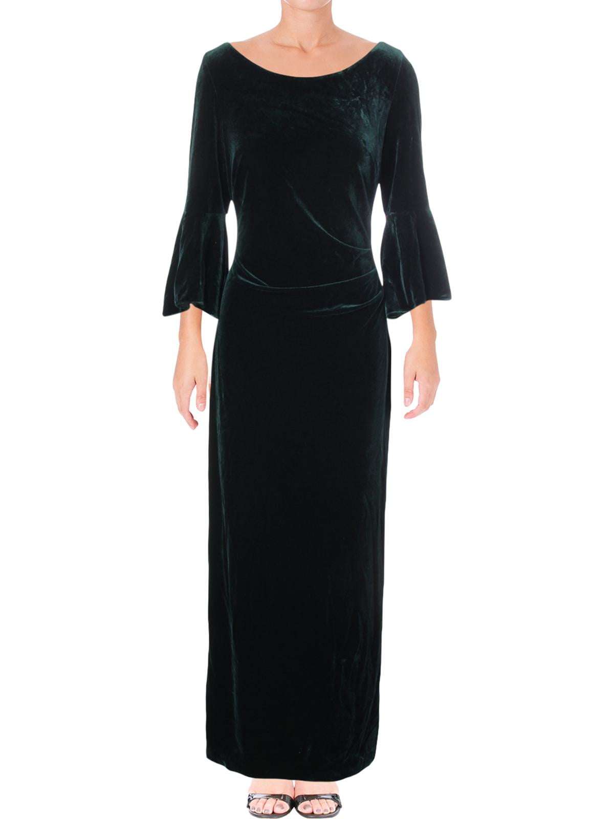 ralph lauren green velvet dress