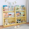 thumbnail image 6 of Aromei 3-Tier Bookcases & Toy Organizer, Open Display Bookshelf for Playrooms Bedrooms Classrooms, Natural, 6 of 9