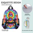 thumbnail image 5 of Colorful Rainbow Tie Dye Spiral Pattern Backpack for School,Cute School Bag,Schoolbag with Adjustable Shoulder Straps & Padded Back,15.25"x11.5"x5.25", 5 of 5