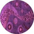 thumbnail image 1 of Ahgly Company Indoor Round Oriental Purple Modern Area Rugs, 6' Round, 1 of 4