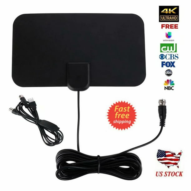 Digital Amplified Indoor HD TV Antenna Up to 200 Miles Range, Amplifier  Signal Booster Support 4K 1080P UHF VHF Freeview HDTV Channels, 10ft Coax  Cable - Walmart.com - Walmart.com