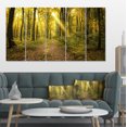 thumbnail image 1 of Sunset in Green Autumn Forest - Modern Forest Canvas Art, 1 of 3