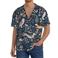 thumbnail image 2 of Picia Retro Forest Animals Men's Linen Shirts Short Sleeve Cuban Beach Shirts Casual Shirts Button Down Shirt for Men Beach Summer Wedding Shirt-X-Large, 2 of 7