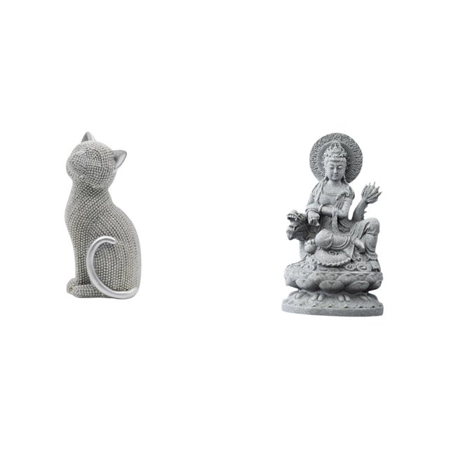 Estatua De Gato, Figura Decorativa De Resina, Adorno Coleccionable De Escritorio, Escultura De Animal Para Entrada, Estantería, Sala De Estar, Dormitorio, Estatua De Guan Yin, Figura De