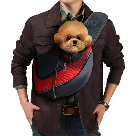 Hgudesign Dog Sling Carrier Pet Puppy Sling Bag Small Dogs s Carrier Hand Free Dog Satchel Carrier for Outdoor Travel  Medium  Grey