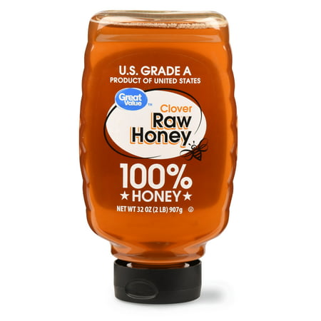 Great Value Clover Raw Honey, 32 oz (Best Honey For Kids)