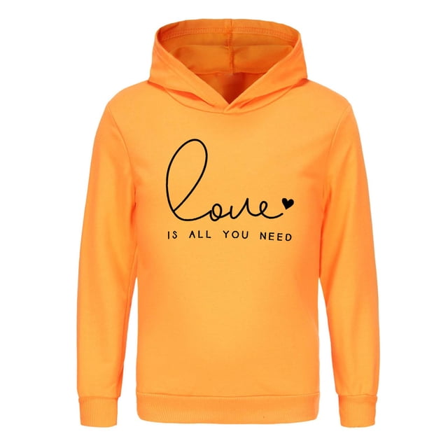 Hfolob Chandail pour Enfants Fille Enfant Tout-Petit Garçons Filles Manches Longues Imprimés de Lettres Chandail à Capuchon Chaud Chandail à Enfiler Hauts Chandail pour Enfants