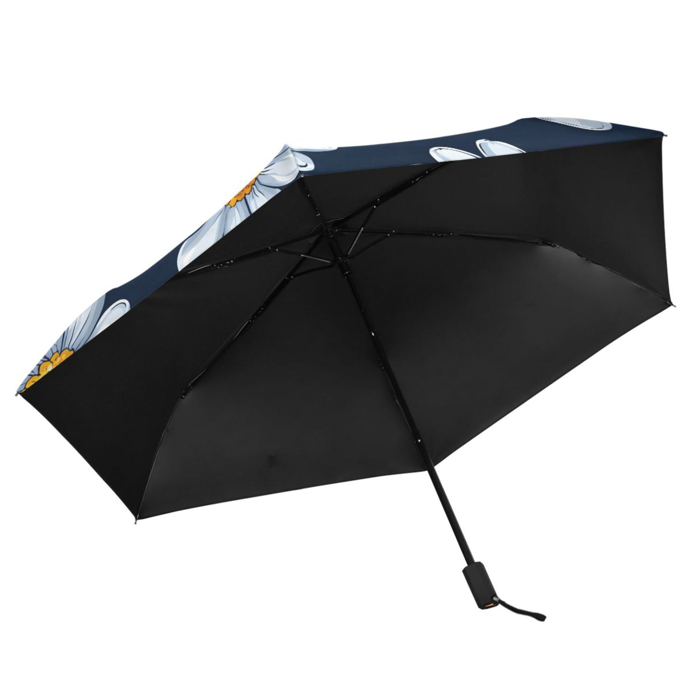 ALAZA Daisy Floral UPF 50+ Compact Folding Umbrella for Rain Travel Umbrella Packable