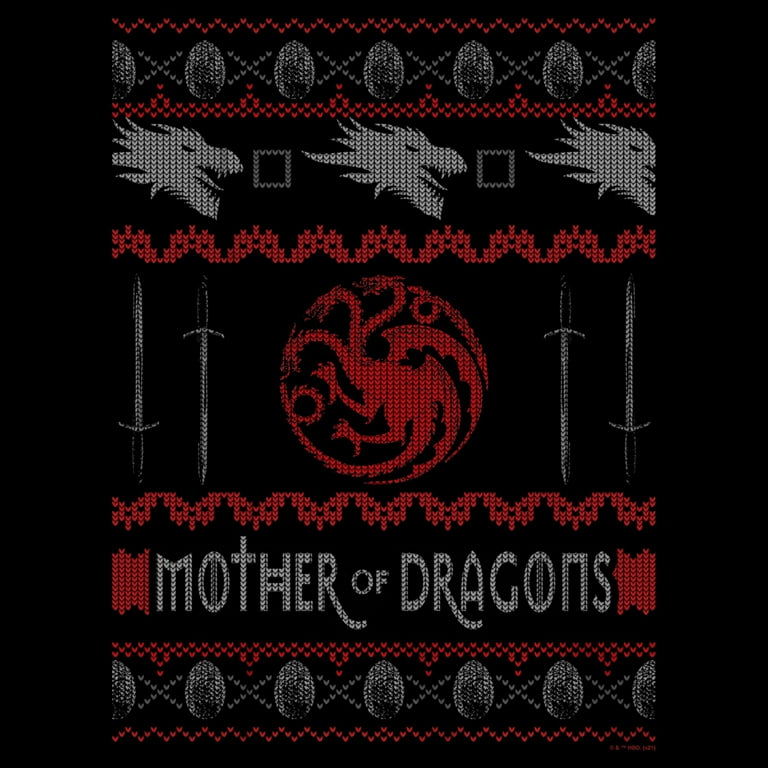 Men s Game of Thrones Christmas Mother of Dragons Sweater Sweatshirt Black 3X Large Walmart