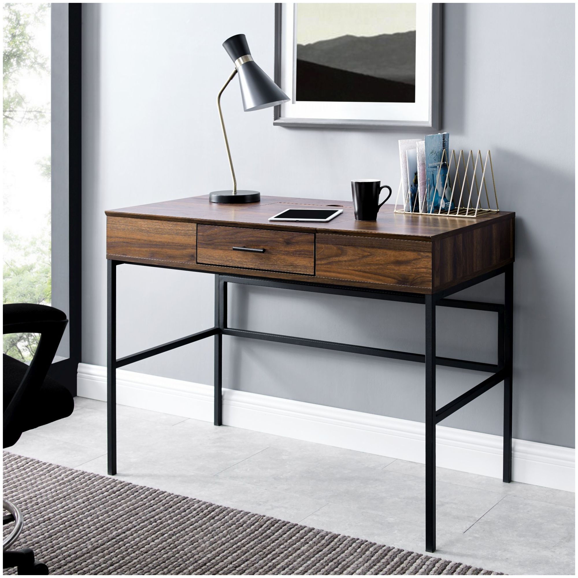 Delacora WeBd42lillt Contemporary 42" W Lift Top Storage Laptop Desk